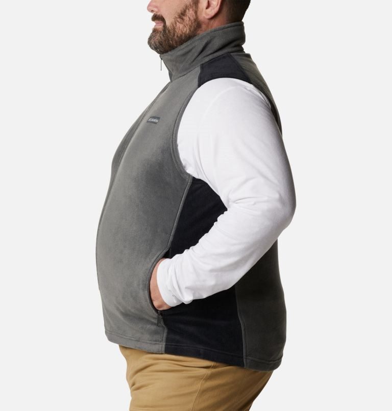 Men's Columbia Steens Mountain Fleece Vest Grey | Plus Size CA-DA435